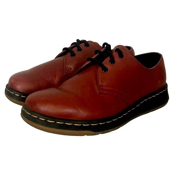 NWOT CAVENDISH Light Dr Martens Cherry Red Leather Shoes - Picture 2 of 13